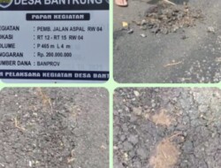 Jalan Aspal Desa Bantrung Hancur Duluan, Tanggung Jawab Pelaksana dan Pemdes Dipertanyakan Publik